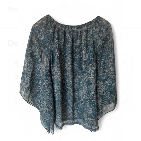 Dorothy Perkins Sheer Blue Patterned Top - Picture 4 of 5